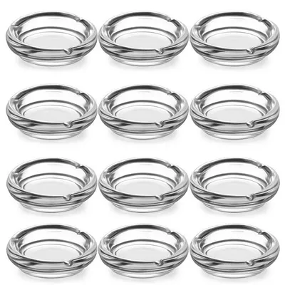 Produktbild von 12 Aschenbecher Hochwertige Glas Ascher Rund Gastro Wind Bar Massiv Zigaretten
