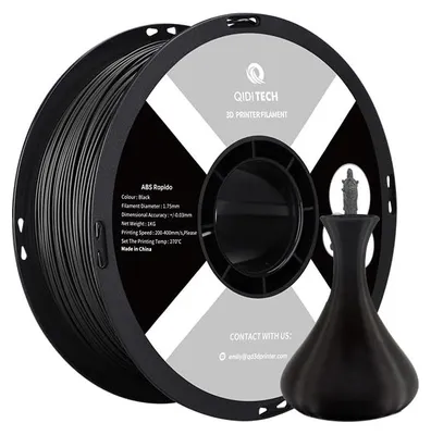 Obrázok produktu pre 3D tlačiareň, vlákno ABS, 1,75 mm, 1 kg, cievka, vhodné na vysokorýchlostnú tlač, čierna
