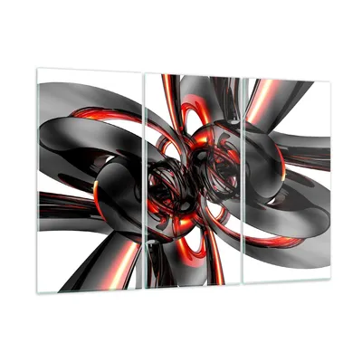 Produktbild von Bilder auf glas - Abstrakt Ring Glas Komposition - 105x70cm - Glasbilder - Wandbilder - Kunstdruck - zum Aufhängen bereit - Wanddekoration aus Glas - Glas Bilder - Wandbild auf Glas - GCE105x70-1342