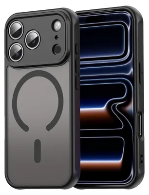 Immagine prodotto di Custodia magnetica per iPhone 17 Pro cover Magsafe cover protettiva Telaio in TPU antiurto forte anello magnetico, nero