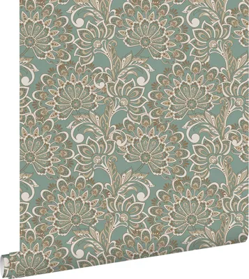 Produktbild von ESTAhome Tapete Blumenmuster Graugrün 50 x 900 cm
