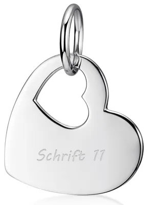 Produktbild von MATERIA by Matthias Wagner Herz Gravur Anhänger Damen Kettenanhänger personalisiert Silber 925 rhodiniert KA-195-Silber
