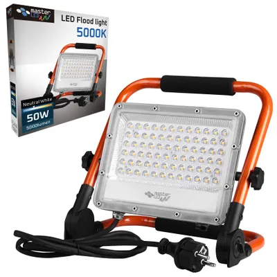 Obrázok produktu pre MasterLED stavebný reflektor LED Germi 50W - 230V - 5000K denná biela - IP65 - Robustná základňa - Na použitie v dielni a vonku
