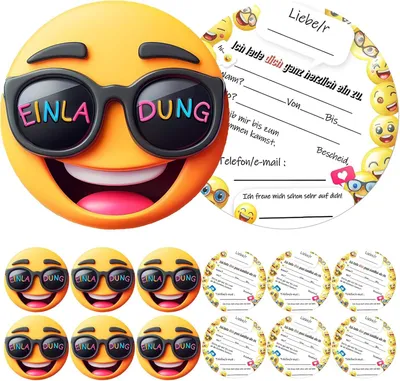 Produktbild von Einladungskarten Set, 15 Stück, Graffiti Design, mit Umschlägen, für Kindergeburtstag
