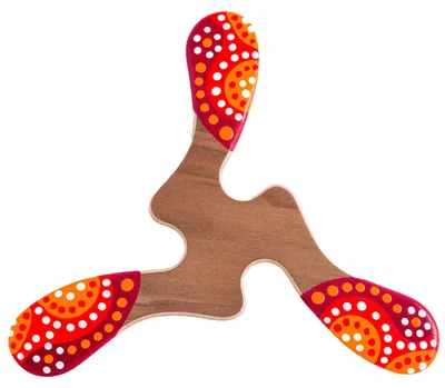 Produktbild von Handbemalter Bumerang Wallaby Boomerang Yallingup WB105 Holz 22 cm