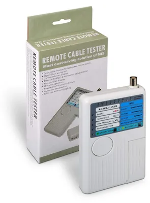Productafbeelding van AISENS A142-0313, Kabeltester voor UTP/STP, BNC, RJ-11, RJ-12, RJ-45, USB, Grijs, RoHS, 185 mm, 107 mm