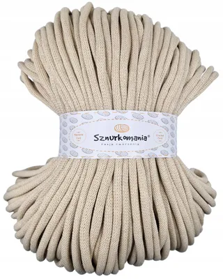 Produktbild von Sznurkomania Geflochtenes Baumwollschnur 9mm 100m Hellbeige