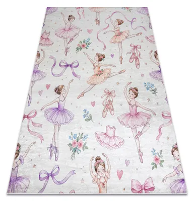 Produktbild von BAMBINO 61600 Waschteppich Ballerina für Kinder Anti-Rutsch - creme / rosa beige 120x170 cm