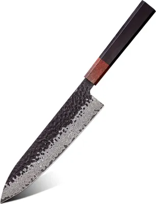 Image de Couteau de cuisine damassé AO-37384 - Chef Marron KP37384