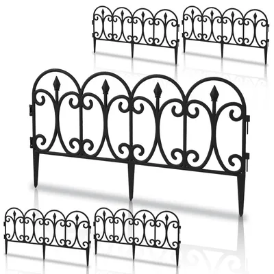 Immagine prodotto di Jiubiaz 5 pezzi letto recinzione set letto bordatura plastica decorativa recinzione nero
