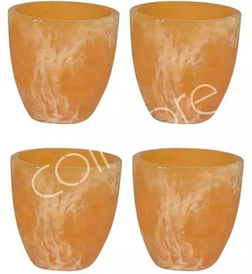 Zdjęcie produktu dla Wazon JESSIE, zestaw 4 sztuk, średnica 8 cm, wysokość 8 cm, kolor bursztynowy
