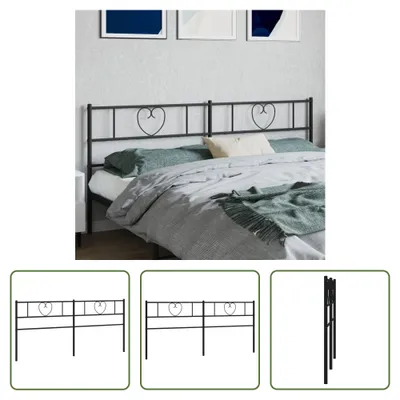 Produktbild von The Living Store Kopfteil Metall Schwarz 180 cm
