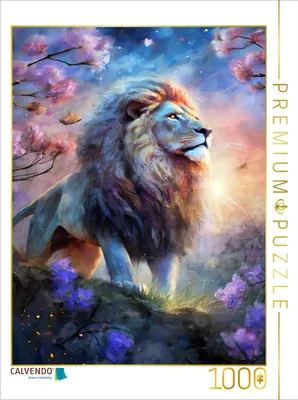 Produktbild von CALVENDO Puzzle Das Krafttier Löwe | 1000 Teile Lege-Größe 64x48cm Foto-Puzzle für glückliche Stunden