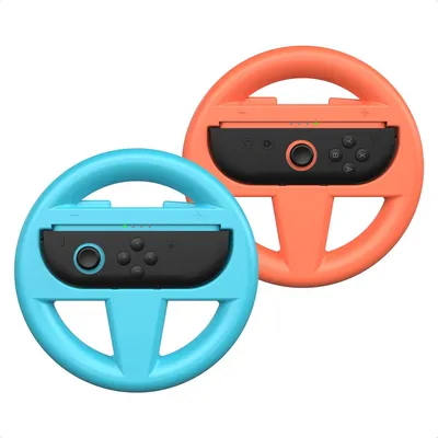 Productafbeelding van imoshion Joy-Con stuurwielen voor Nintendo Switch 2 – Set van 2 stuks – Blauw / Rood