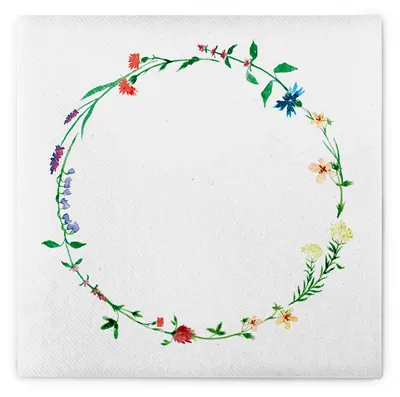 Produktbild von Airlaid Serviette Kalina 40 x 40 cm, 50 Stück - Mank - Floral Blumenkranz