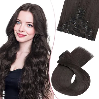 Produktbild von Clip-in Haarverlängerungen 8PCS 26 Zoll Gerade 175g Synthetik Naturschwarz