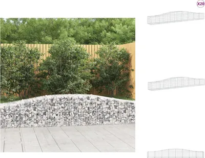 Produktbild von vidaXL Gabionen mit Hochbogen 20 Stk. 400x50x40/60cm Verzinktes Eisen -  Blumentöpfe & Pflanzgefäße