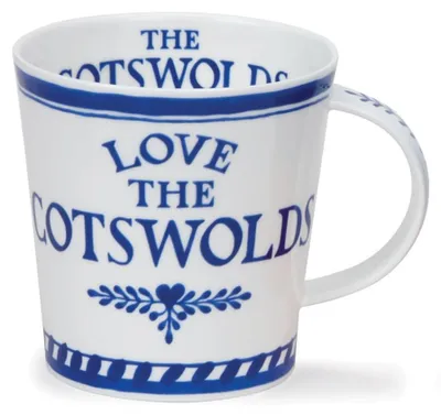 Kaffeebecher 0,48L Fine Bone China Blau & Weiß
