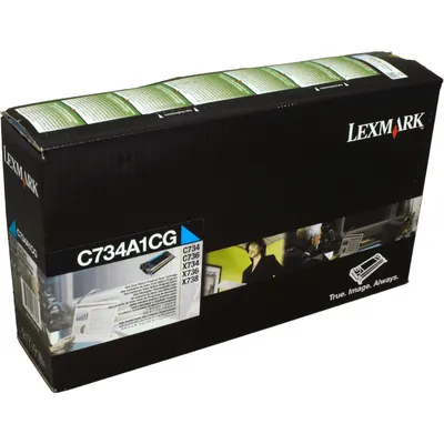 Productafbeelding van Lexmark C734A1CG tonercartridge - cyaan - voor laserprinters - capaciteit: 6000 pagina's