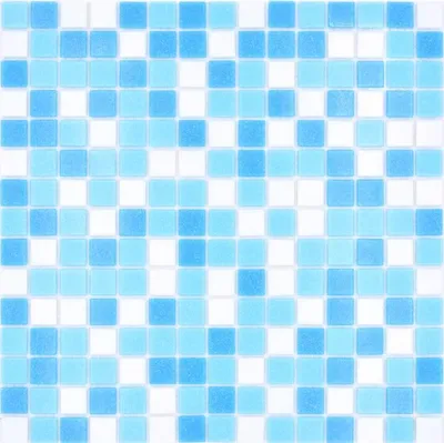 Produktbild von Mosaikfliese Glasmosaik mix weiß blau papierverklebt Poolmosaik Schwimmbadmosaik