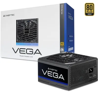 Produktbild von Chieftec Vega PPG-850-S Watt, 850 W, 100 - 240 V, Überstrom, Überlastung, Überspannung, Überhitzung, Kurzschluß, Surge & inrush protection..., 20+4 pin ATX, 60 cm, 400 mm