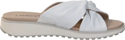 Produktbild von Caprice Damen Pantolette Leder sportlich gekreuzte Riemen Keilabsatz 9-27202-42, Größe:41 EU, Farbe:Weiß