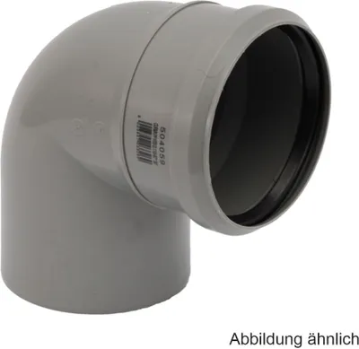 Produktbild von HT Bogen Ø 75 x 87°, mit einseitiger Steckmuffe und Gummidichtung