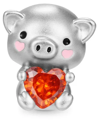Produktbild von Gnoce Charm Schweinchen mit Herz FNC198 Silber