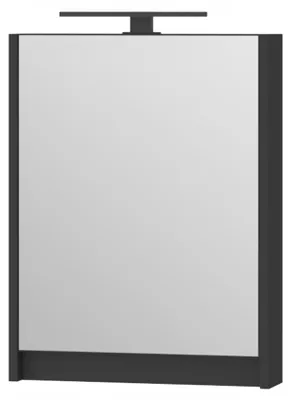 Zdjęcie produktu dla OMEBLE Szafa szafka łazienkowa wisząca z lustrem 50 cm czarny mat. LED