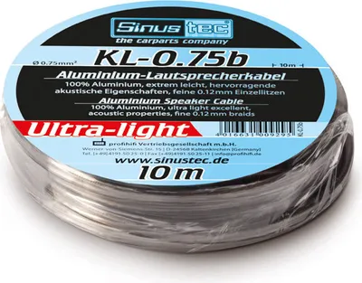 Zdjęcie produktu dla Zestaw kabli głośnikowych Sinustec aluminium 0.75mm² 10m