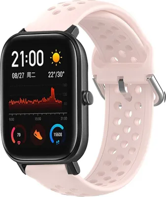 Produktbild von Strap-it Xiaomi Amazfit GTS Silikonarmband mit Löchern (Rosa)