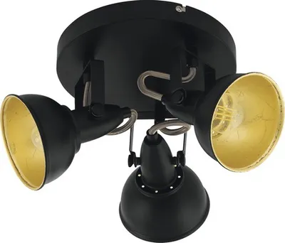Produktbild von FLAIR Deckenspot 3-flammig Ø 21 cm schwarz/matt/gold