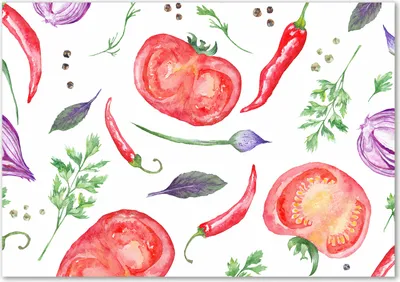 Produktbild von Tulup® Glas-Bild - 100 x 70 - Wandbild aus Glas - Wandkunst - Wandbild hinter gehärtetem Sicherheitsglas - Essen & Getränke - Tomaten Gewürze - Rot