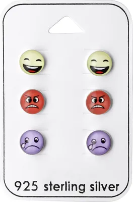 Produktbild von Ohrstecker Set 925 Sterling Silber mit Smileys