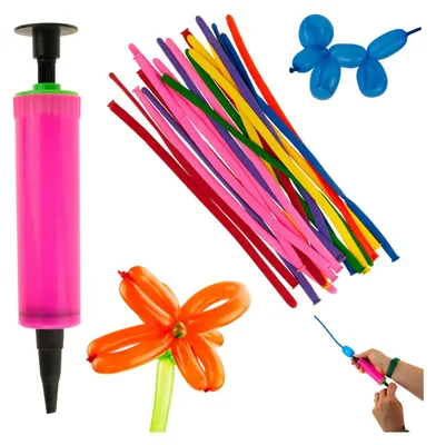 Image de 20 pcs. Ballons à modeler Avec pompe Multicolore