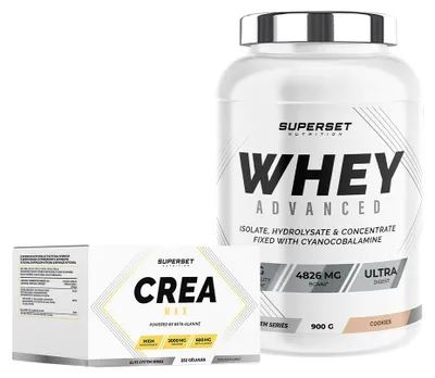 Zdjęcie produktu dla Advanced Dry Muscle Program - 100% Whey Proteine Advanced 900g Cookies - Créa Max