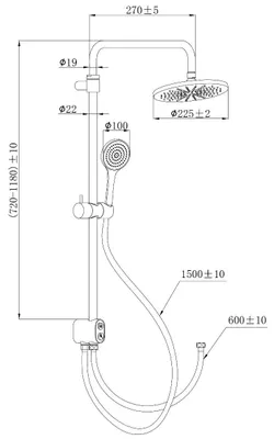 Image de Essesmart colonne de douche sans mitigeur chromée Essebagno