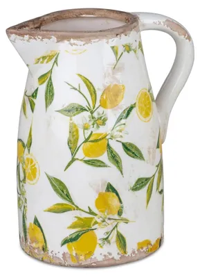 Produktbild von formano Deko Krug Vintage Lemon | Keramik Kanne mit Zitronen