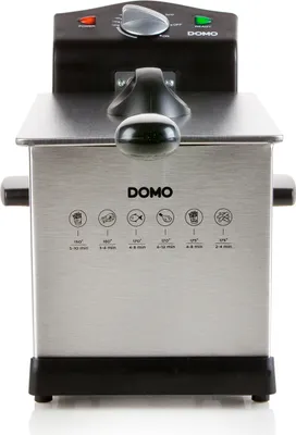 Produktbild von Domo DO514FR, Fritteuse, 3 l, 130 °C, 190 °C, Edelstahl, Drehregler
