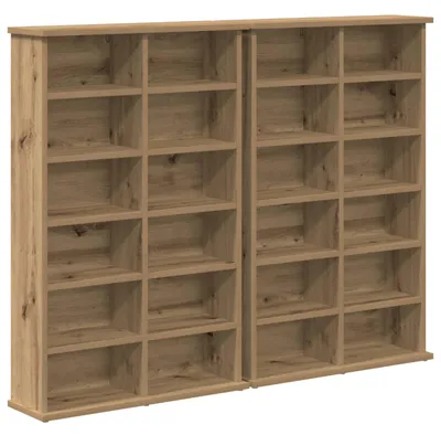 Produktbild von vidaXL CD Regal 2 Stk. Artisan-Eiche 60 x 17 x 92 cm Holzwerkstoff