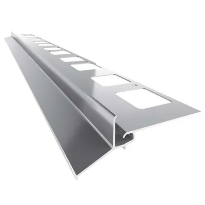 Zdjęcie produktu dla Renoplast Profil okapowy aluminiowy K102, Do posadzki klejonej na tarasy i balkony, Profil prosty 200cm, Szary
