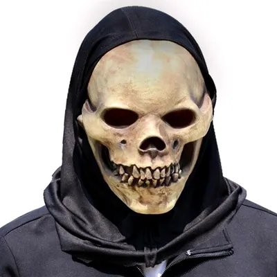 Totenkopf-Maske aus Latex, gruselig, für Erwachsene & Kinder, Halloween