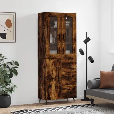 Produktbild von vidaXL Highboard Räuchereiche 69,5x34x180 cm Holzwerkstoff