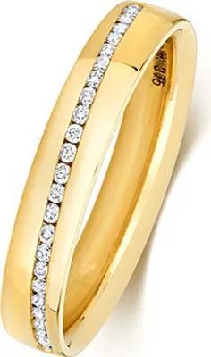Produktbild von 9 Karat (375) Gold 4mm Court Form Damen - Diamant Trauring/Ehering/Hochzeitsring Brillant-Schliff 0.13 Karat HI - I1, 57 (18.1); TRS380459KYRSP