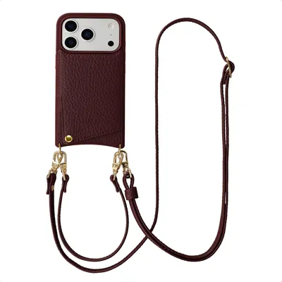 Productafbeelding van Selencia Nova Telefoonhoes met Koord en Pashouder voor de Apple iPhone 17 Pro - Bold Burgundy