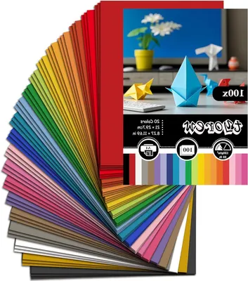 Productafbeelding van Gekleurd Papier - Kleurpapier A4 - Creatief Knutselen - Dubbelzijdig Mat - 100 Vel - 20 Kleuren