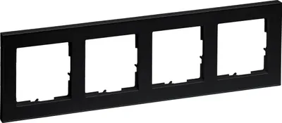Produktbild von Legrand 765384 SEANO+4-fach Rahmen in der Farbausführung Schwarz lackiert