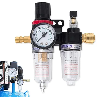 Druckluft-Druckregler 1/4 Zoll mit Manometer und Wasserabscheider