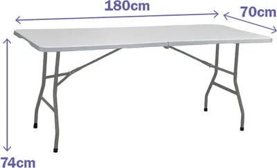 Immagine prodotto di Tavolo Tavolo pieghevole Marbueno Grigio 70 x 74 x 180 cm