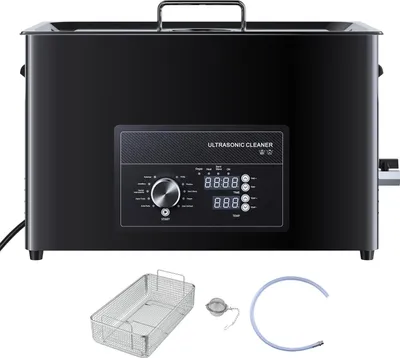Obrázek produktu pro SucceBuy Profesionální ultrazvuková čistička s otočným knoflíkem 30 l, čisticí zařízení s košem a čisticí koulí, vhodné pro hodinky, holicí strojky, šperky a mince